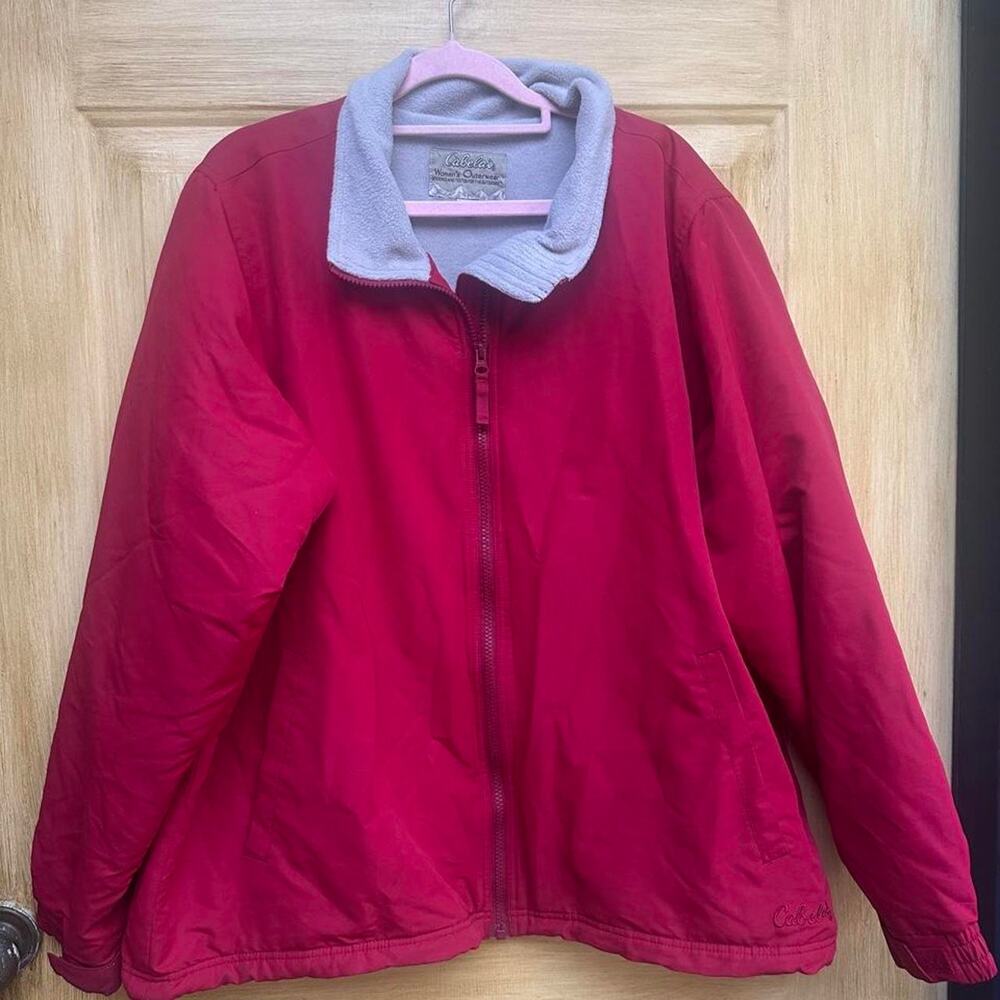 Cabela’s Women’s 2XL Red Fleece Lined Full Zip Outdoor